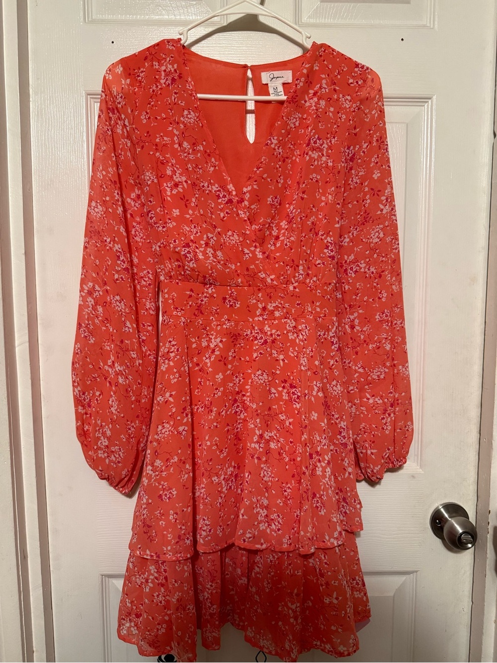 Joie Coral Floral Long Sleeve Dress